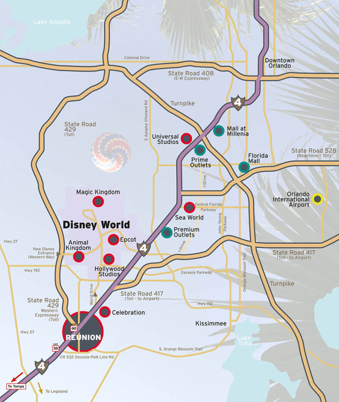 Reunion Resort Orlando map FL 34747